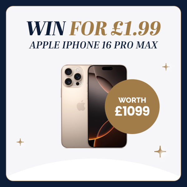 Win an iPhone 16 Pro Max for £1.99 with House of Luxx online luxury raffles