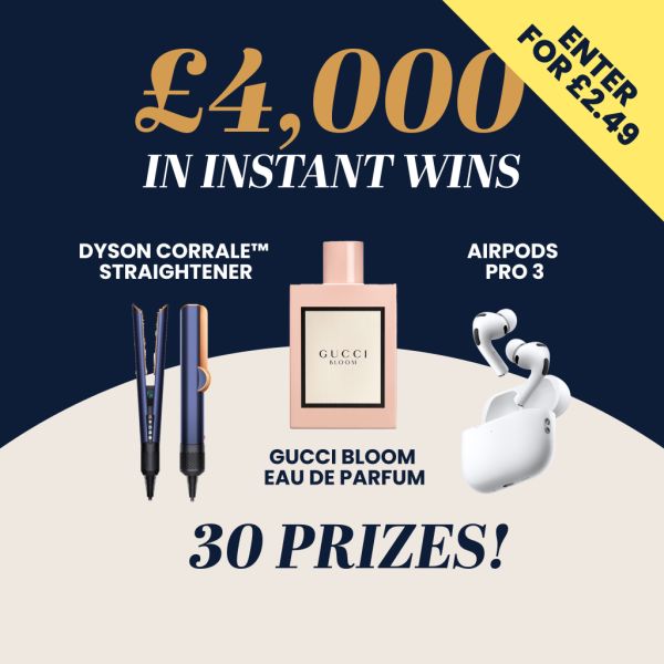 Beauty, Tech, Experiences & Cash Instant Wins! £4k worth of Prizes!